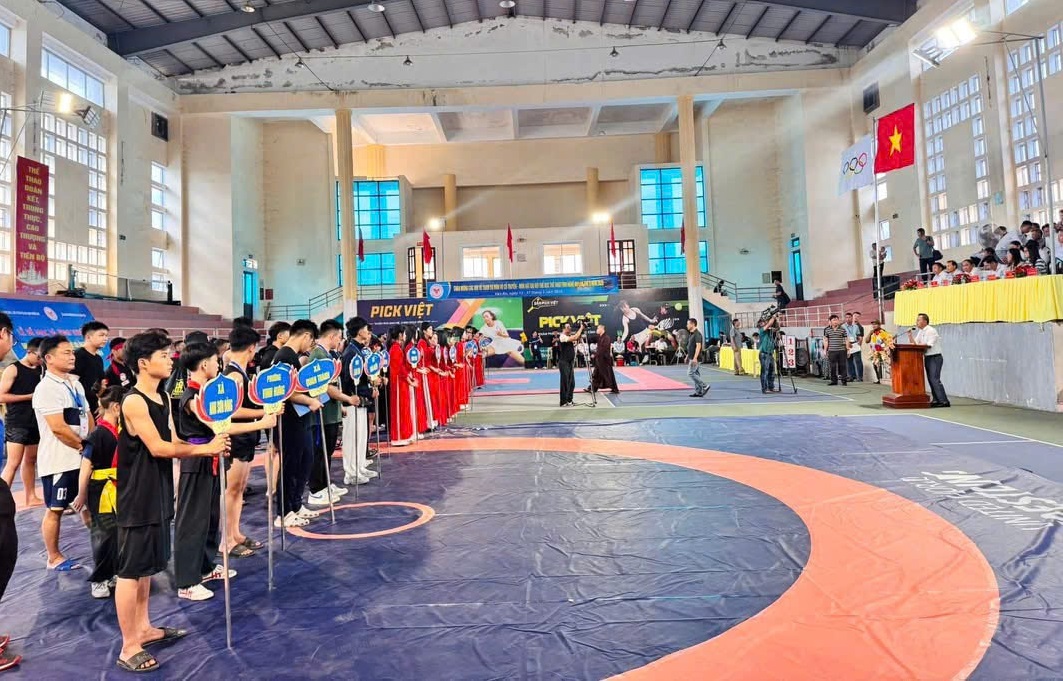 Gần 200 vận động viên tranh tài môn Võ cổ truyền và Vật tại Đại hội TDTT tỉnh Nghệ An lần thứ X