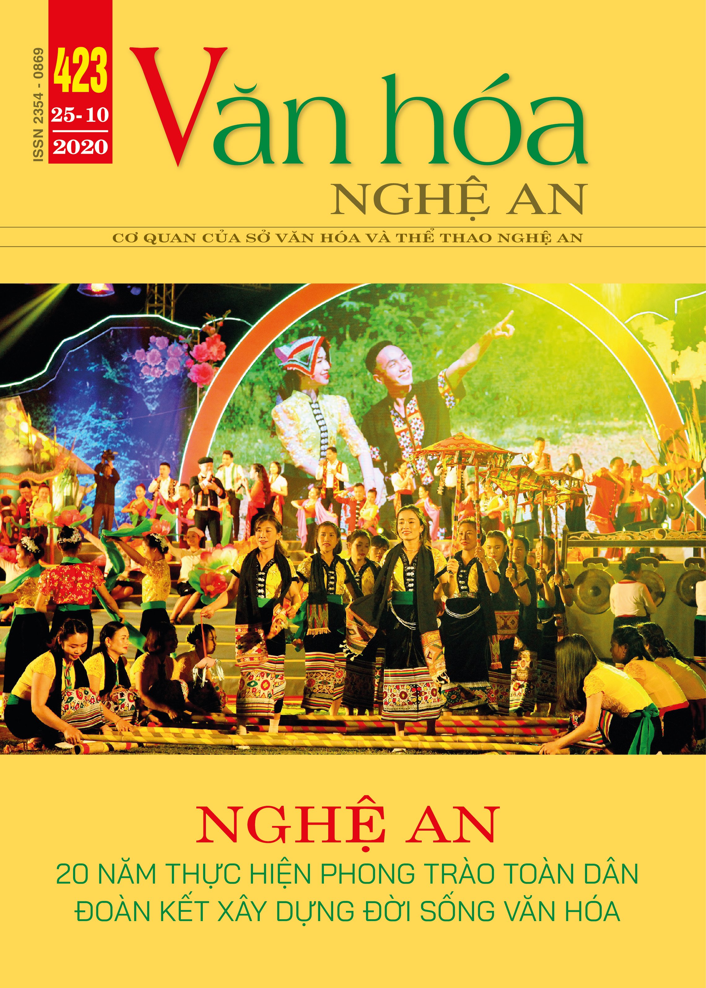 TẠP CHÍ VĂN HÓA NGHỆ AN - MỤC LỤC SỐ 423 NĂM 2020