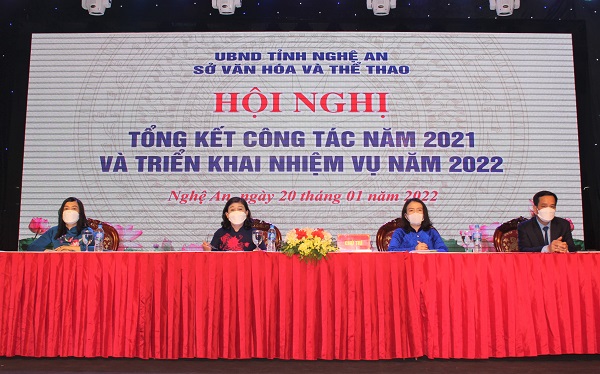 Sở Văn hóa và Thể thao Nghệ An tổng kết công tác năm 2021 và triển khai nhiệm vụ năm 2022.
