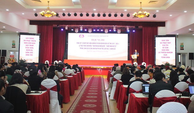 Nghệ An, 26 “Nghệ nhân Nhân dân”, “Nghệ nhân Ưu tú” được vinh danh tại Hội Nghị tổng kết 10 năm thực hiện kiểm kê Di sản văn hóa phi vật thể (2011 - 2021).