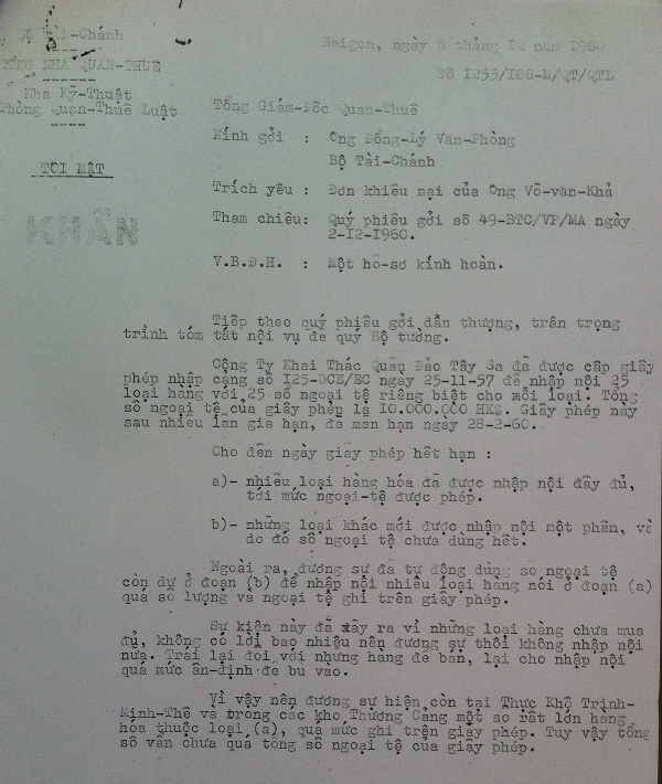 Công ty Tây Sa và chính sách khai thác, bảo vệ Hoàng Sa của chính quyền Ngô Đình Diệm