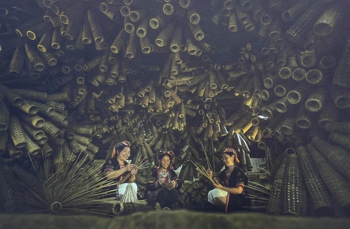 Nghề đan đó của người Thái Nghệ An được giới thiệu trong sự kiện trưng bày di sản văn hóa Việt Nam