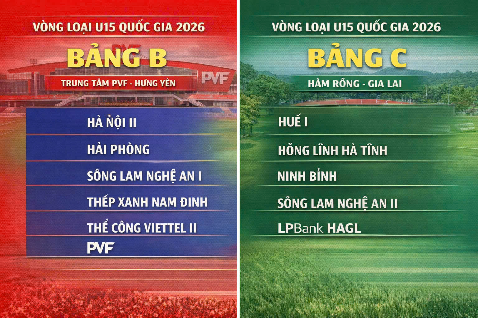 Sông Lam Nghệ An có 2 đại diện dự Giải U15 quốc gia 2026